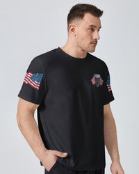 I Believe In Respect Metal Skull Flag Mens Patriotic T Shirt - Wonder Print Shop