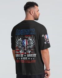 America Live It Love It Wings Skull Mens Patriotic T Shirt - Wonder Print Shop