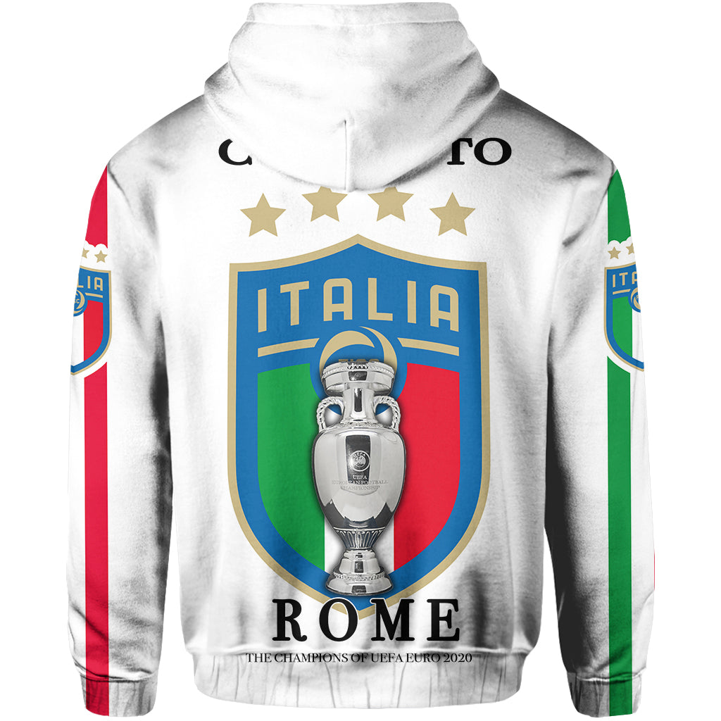Custom Italy Euro Champions 2020 Hoodie White Style LT6 - Wonder Print Shop
