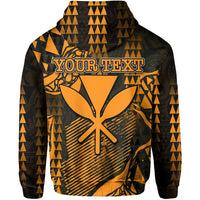 Custom Hawaii Kanaka Map Zip Hoodie Orange Style LT6 - Wonder Print Shop