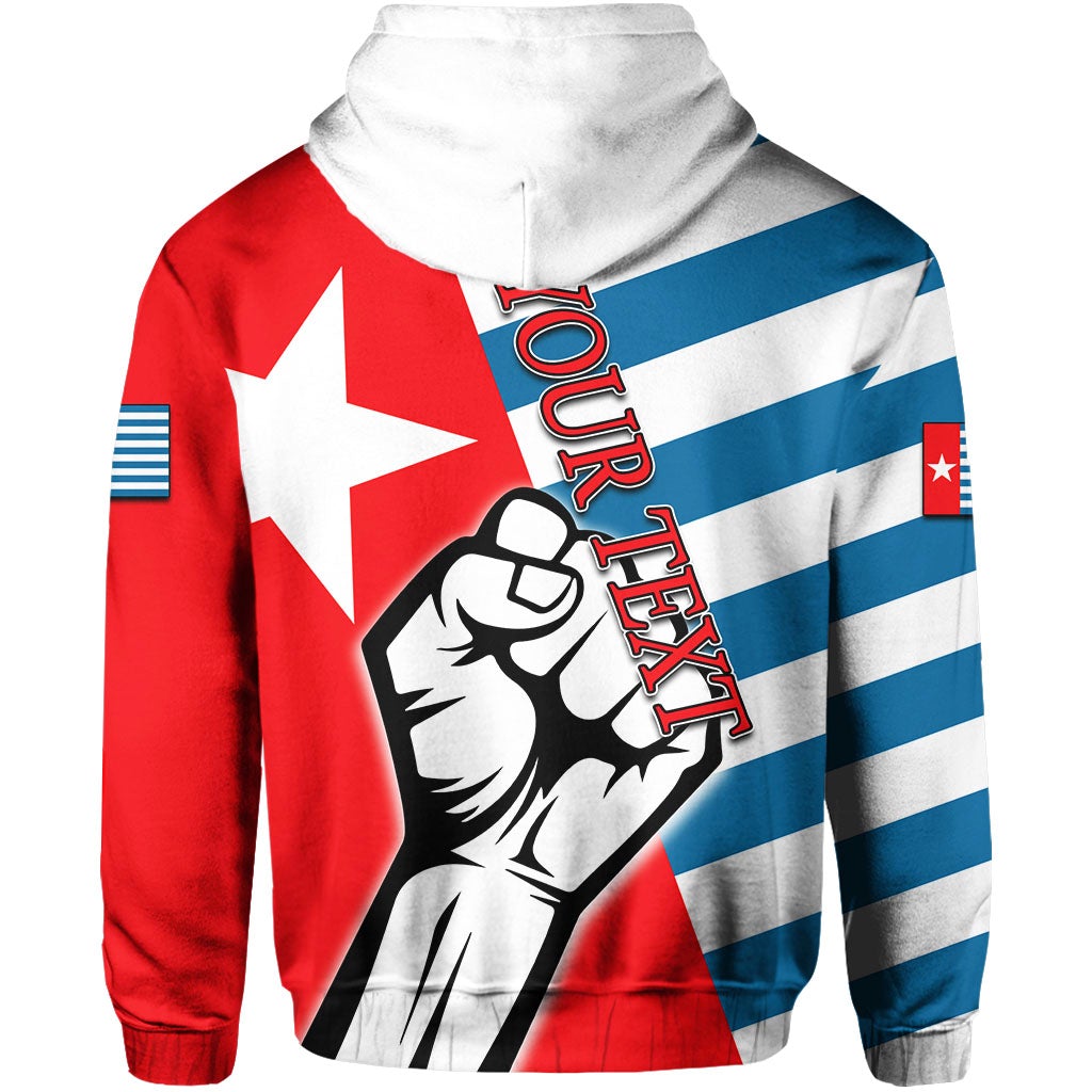 Custom Free West Papua Zip Up Hoodie Clenched Hands Flag LT6 - Wonder Print Shop