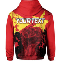 Custom African Tigray Zip Hoodie Tigray Flag Clenched Hand LT6 - Wonder Print Shop