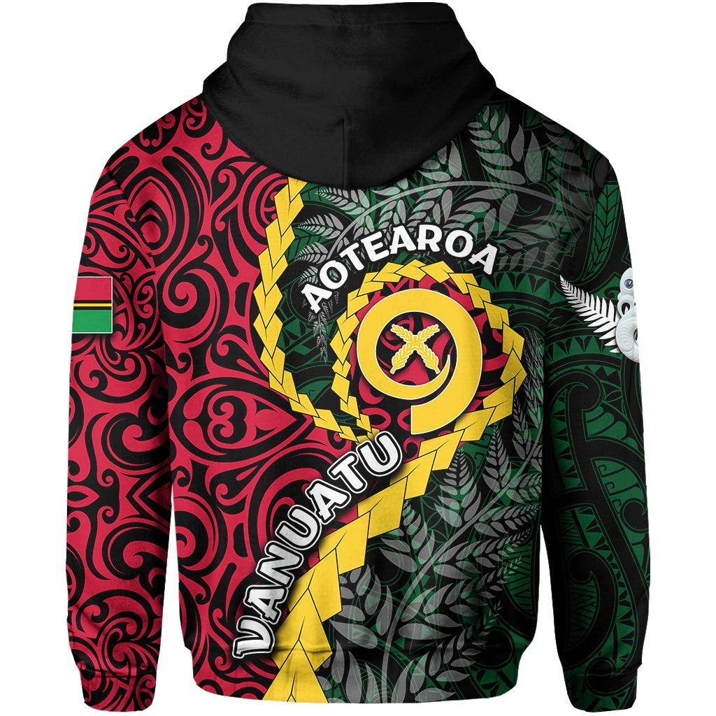 Vanuatu All Over Hoodie Mix Maori Silver Fern LT6 - Wonder Print Shop