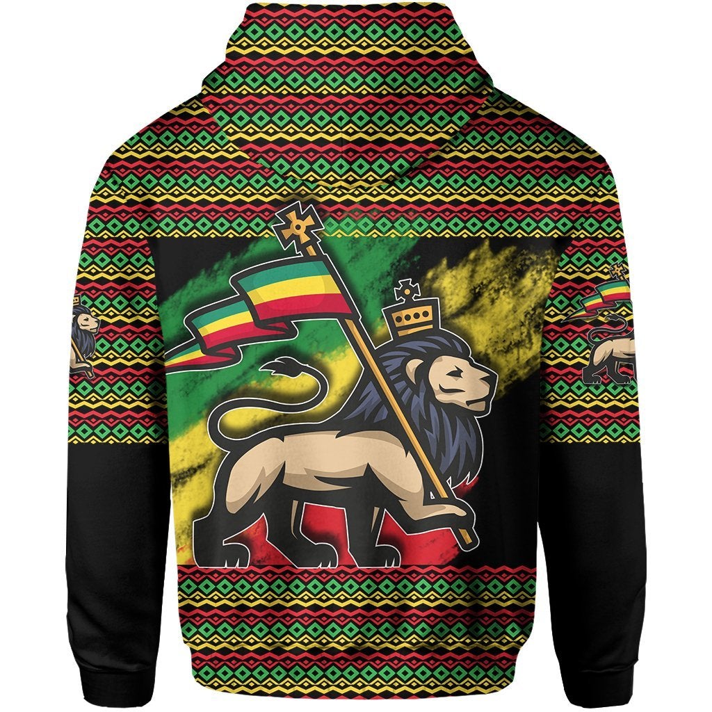 Ethiopia Hoodie Version Lion Of Judah Grunge LT6 - Wonder Print Shop