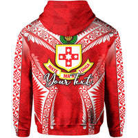 Custom Kolisi Tonga Zip Hoodie Red Style LT6 - Wonder Print Shop
