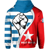 West Papua Zip Up Hoodie Clenched Hands Flag LT6 - Wonder Print Shop