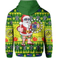 Cook Islands Christmas Zip Hoodie Cool Santa Claus LT6 - Wonder Print Shop