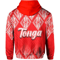 Tonga Zip Hoodie Ngatu White and Red Style LT6 - Wonder Print Shop