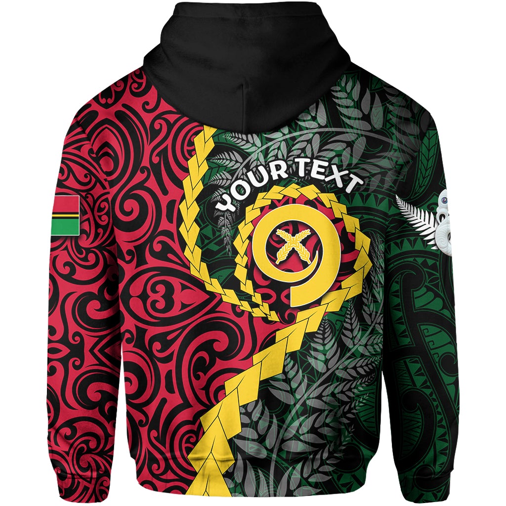 Custom Vanuatu Zip Hoodie Mix Maori Silver Fern LT6 - Wonder Print Shop
