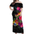 Tonga Hibiscus Polynesian Tribal Women Off Shoulder Long Dress
