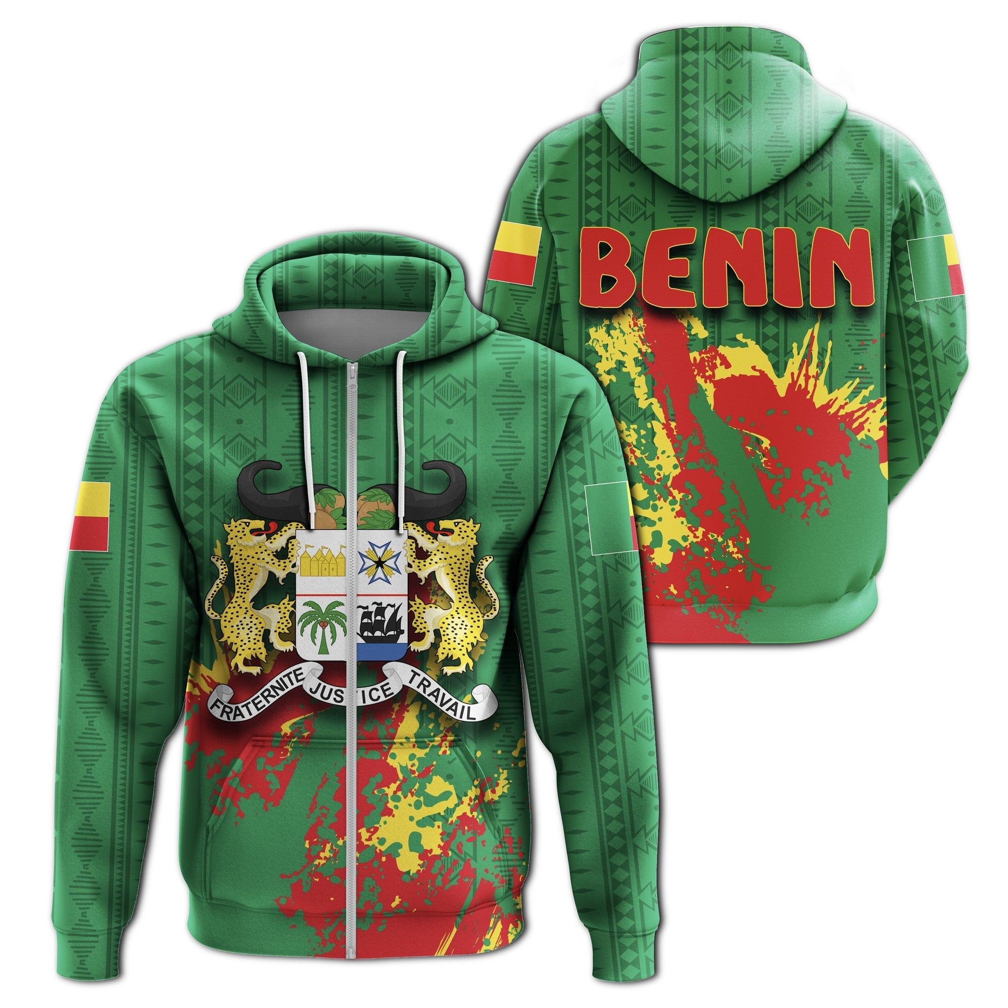 wonder-print-shop-hoodie-benin-coat-of-arms-zipper-hoodie-spaint-style