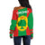 Wonder Print Shop Ethiopia, Off Shoulder Sweater Flag of Oromo Liberation - Wonder Print Shop