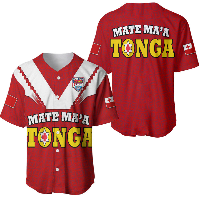 Mate Ma'a Tonga Rugby Baseball Jersey Tongan Kupesi Red Style LT9 - Wonder Print Shop