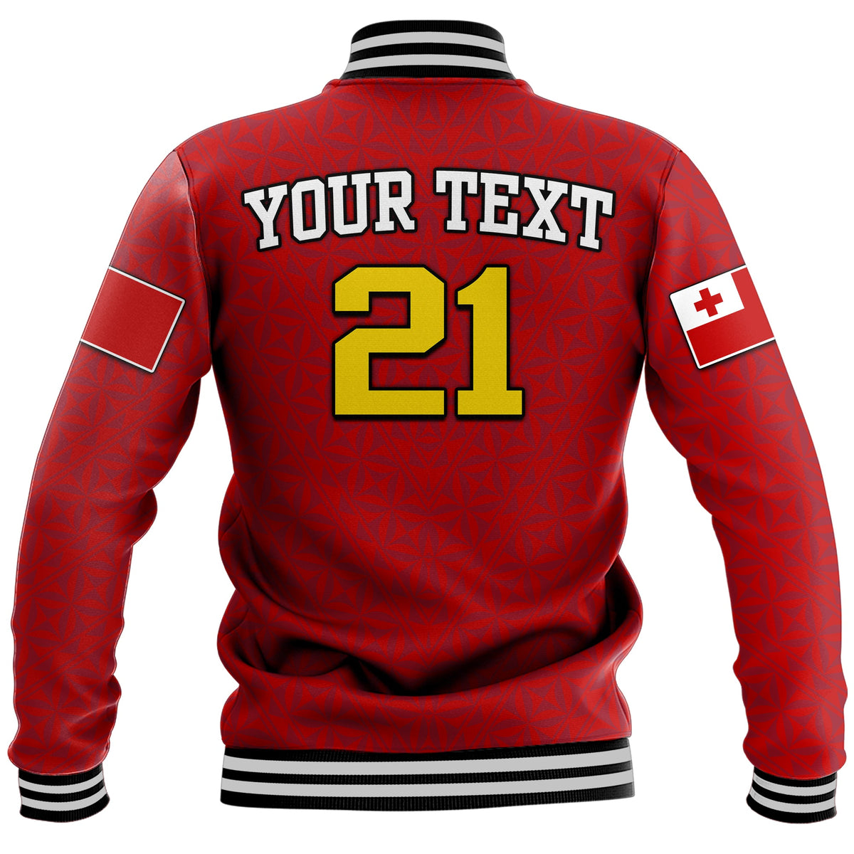 Custom Personalised Mate Ma'a Tonga Rugby Baseball Jacket Tongan Kupesi Red Style LT9 - Wonder Print Shop