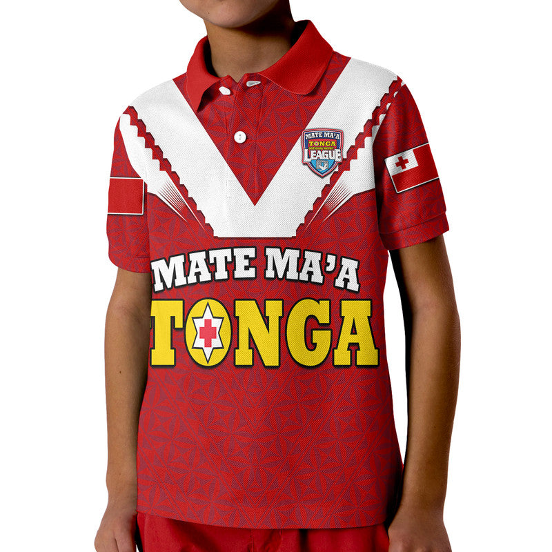 Custom Mate Maa Tonga Rugby Polo Shirt Tongan Kupesi Red Style - Wonder Print Shop