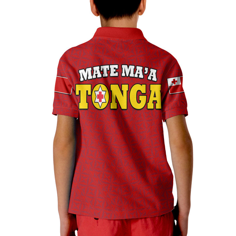 Mate Maa Tonga Rugby Polo Shirt Tongan Kupesi Red Style - Wonder Print Shop