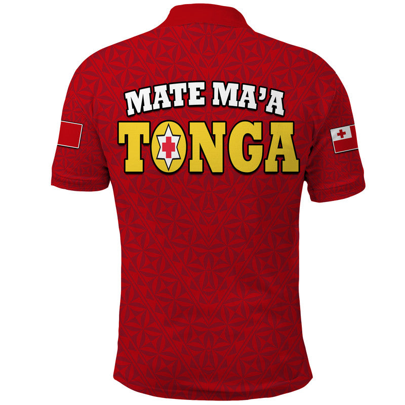 Mate Maa Tonga Rugby Polo Shirt Tongan Kupesi Red Style - Wonder Print Shop