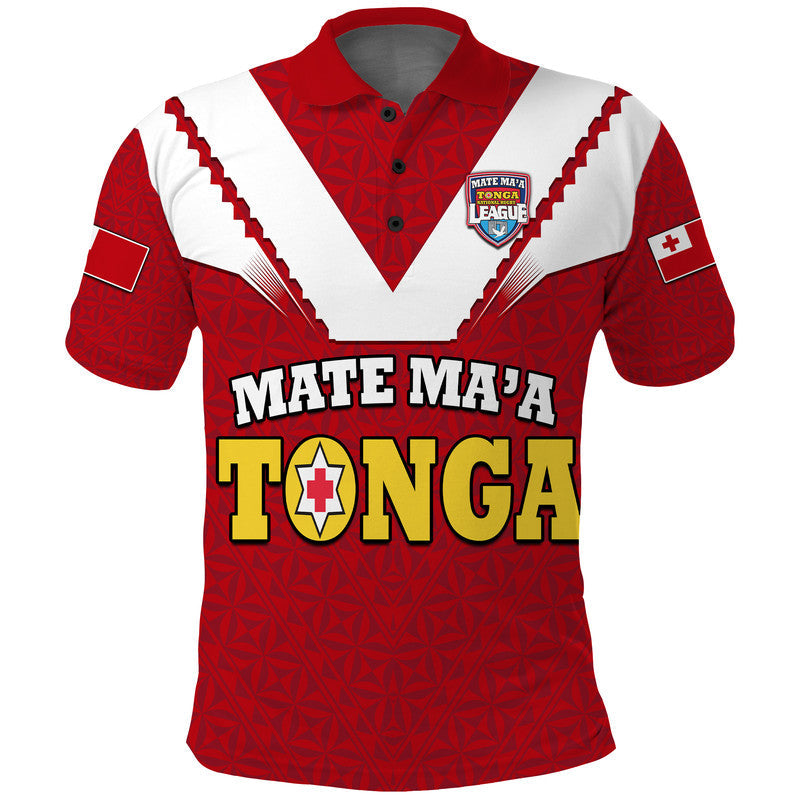 Custom Mate Maa Tonga Rugby Polo Shirt Tongan Kupesi Red Style - Wonder Print Shop