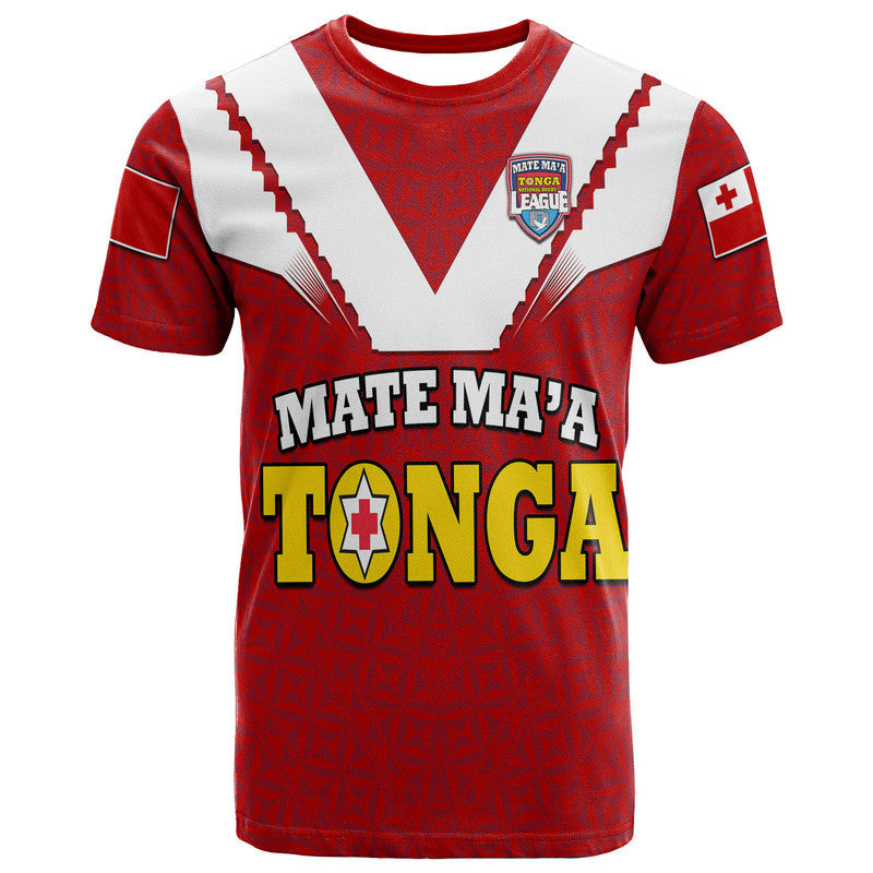 Mate MaA Tonga Rugby T Shirt Tongan Kupesi Red Style - Wonder Print Shop