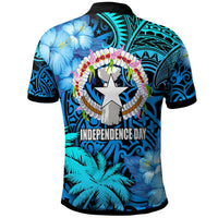 Northern Mariana Islands Polo Shirt CNMI Polynesian Culture with Hibicus Tropical Flower LT10 - Wonder Print Shop