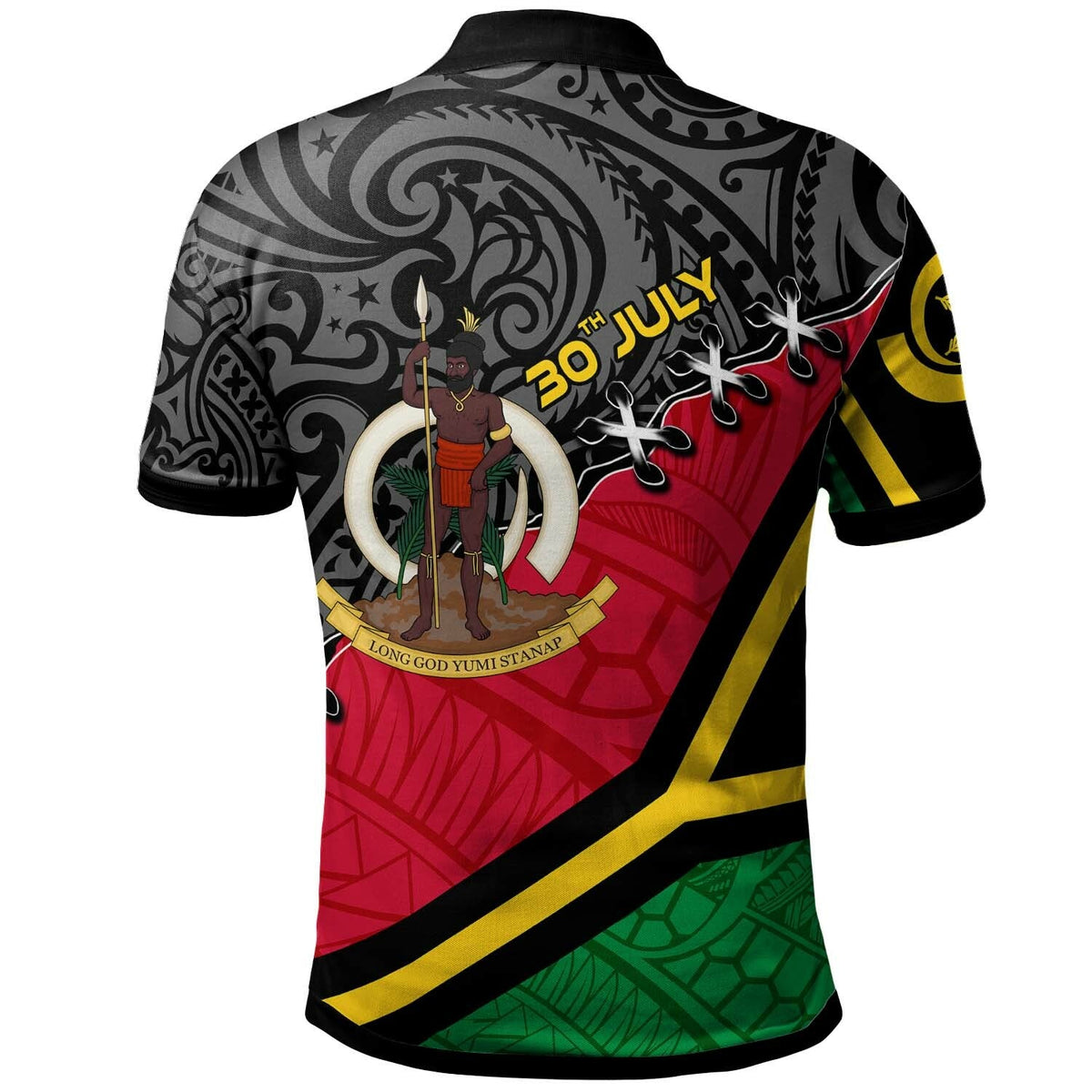Vanuatu Polo Shirt Custom Vanuatu Independence Anniversary with Coat of Arms and Polynesian Polo Shirt LT10 - Wonder Print Shop