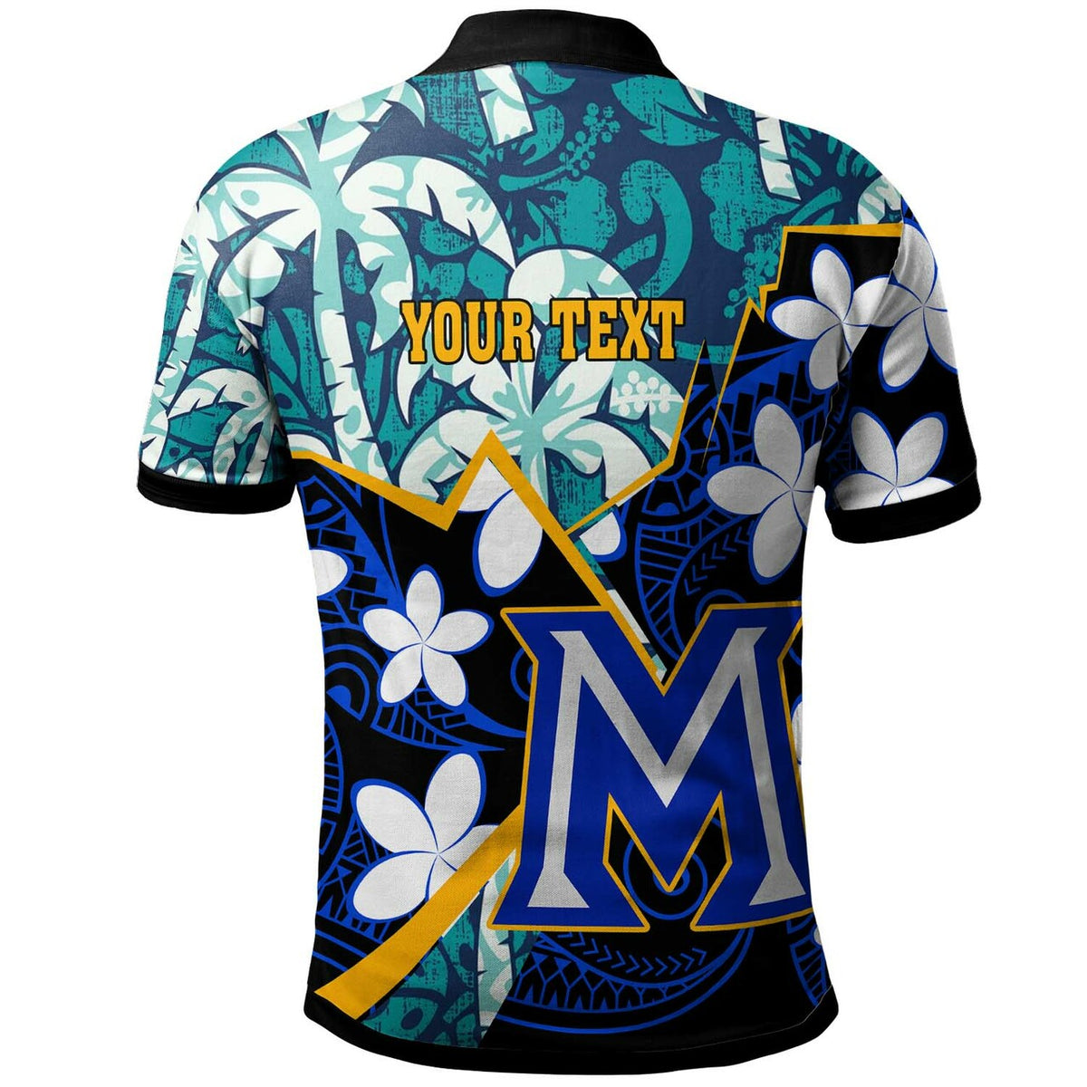 Custom Hawaii Polo Shirt Maui High School Plumeria with Polynesian Pattern LT10 - Wonder Print Shop