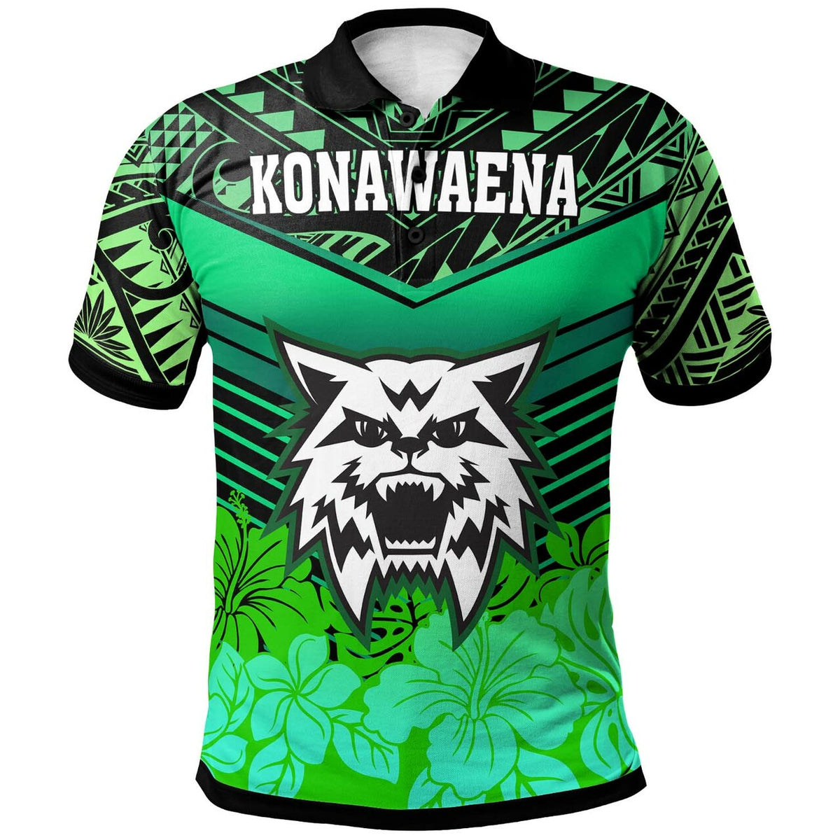 Custom Hawaii Polo Shirt Konawaena High School with Polynesian Patterns LT10 - Wonder Print Shop