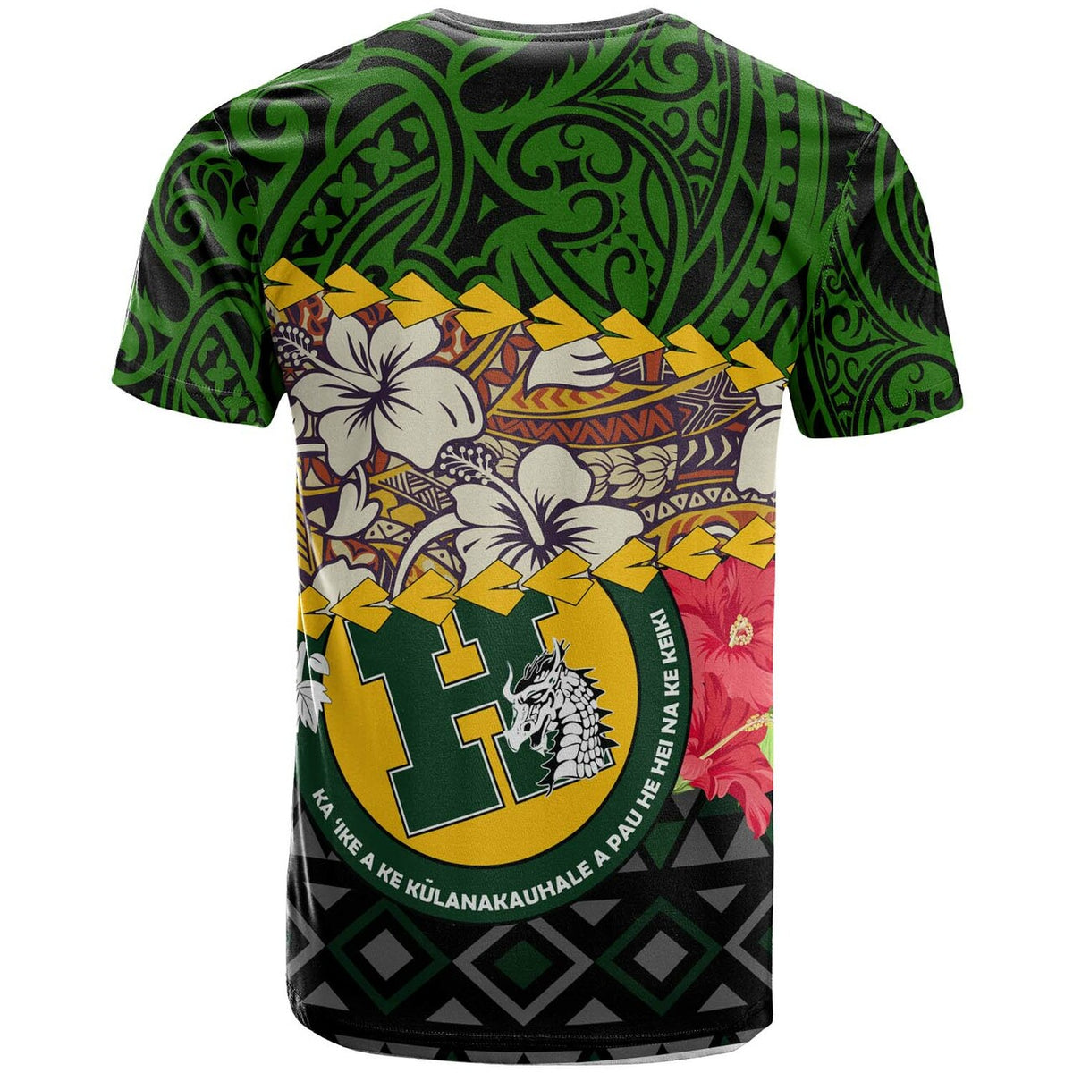 Custom Hawaii T Shirt Hana High and intermediate School Dragon Polynesian Pattern LT10 - Wonder Print Shop