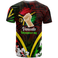 Vanuatu T Shirt Vanuatu Independence Day Annivesary with Plumerian and Polynesian Patterns T Shirt LT10 - Wonder Print Shop
