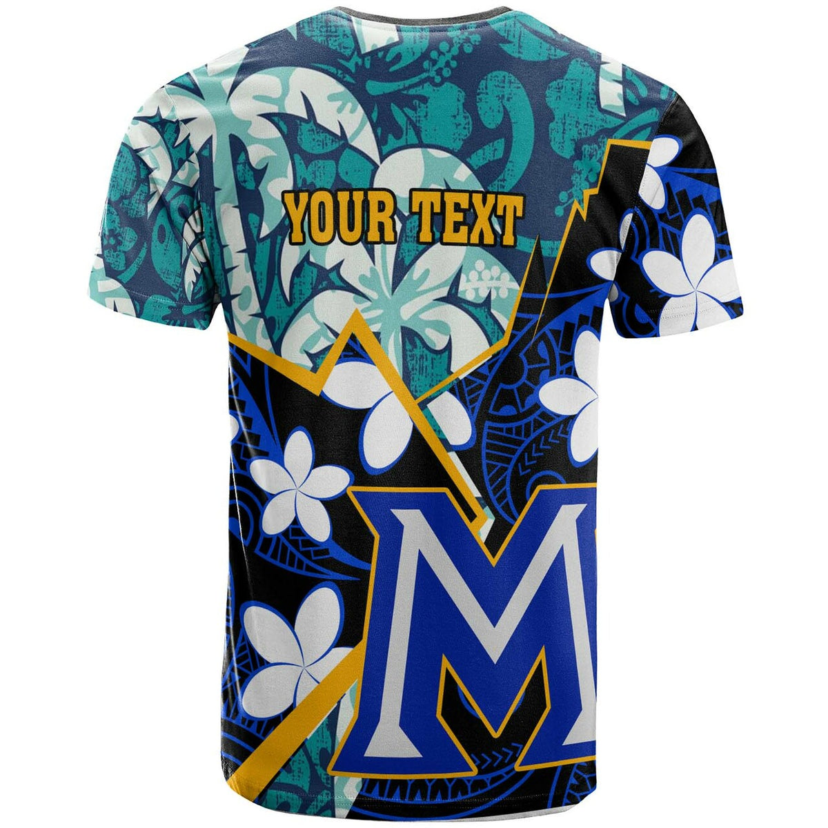 Custom Hawaii T Shirt Maui High School Plumeria with Polynesian Pattern LT10 - Wonder Print Shop