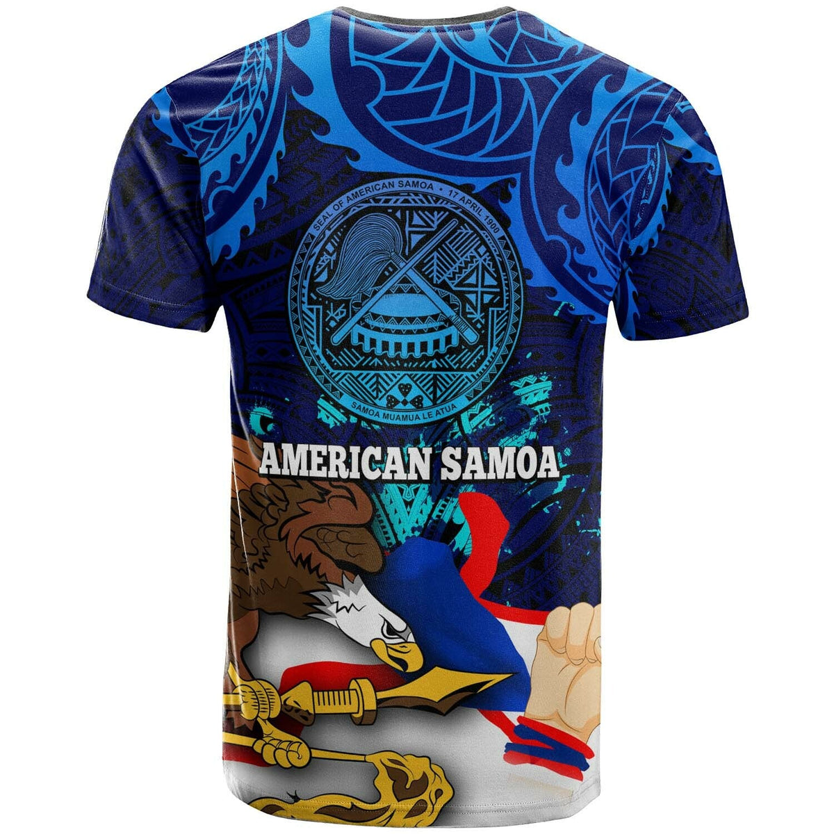 American Samoa T Shirt Happy Independence Day Samoa with Eagles Polynesian Patterns LT10 - Wonder Print Shop