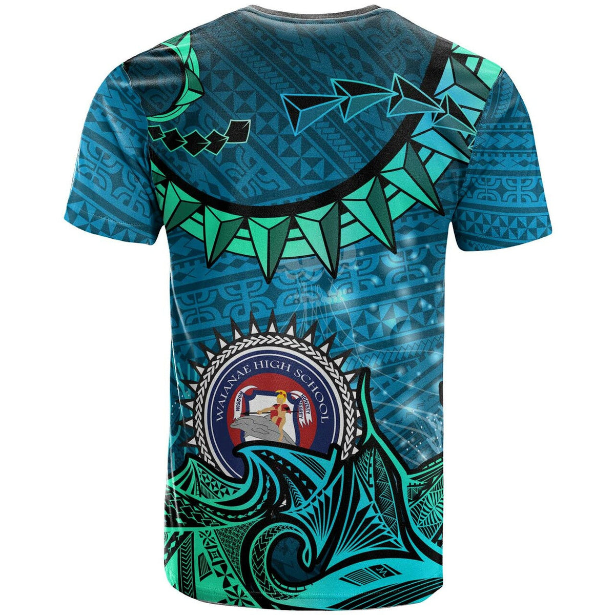Custom Hawaii T Shirt Waianae High School Polynesian Seariders Tribal Pattern LT10 - Wonder Print Shop