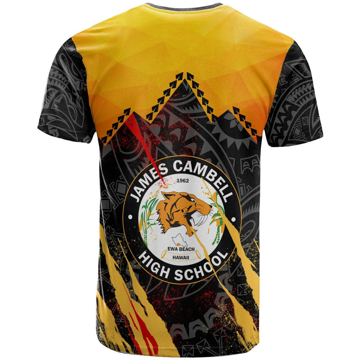 Hawaii Polynesian T Shirt James Campbell High School Polynesian Pattern LT10 - Wonder Print Shop