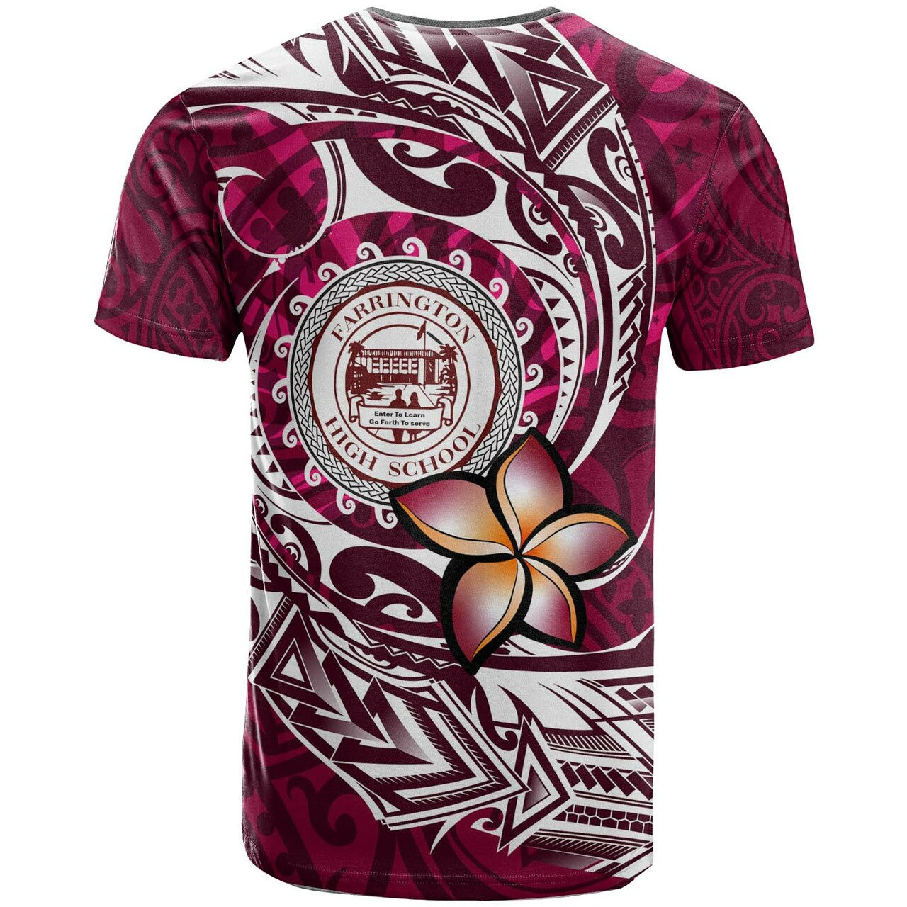 Custom Hawaii T Shirt Farrington High School Maroon Polynesian Patterns LT10 - Wonder Print Shop