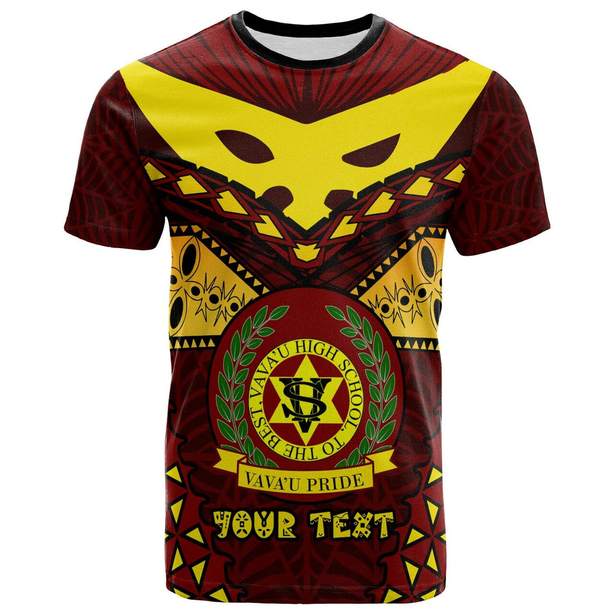 Tonga Custom T Shirt Vava'u High Shool Tonga with Polynesian Patterns LT10 - Wonder Print Shop