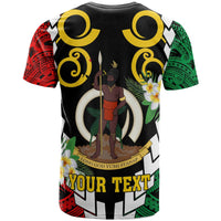 Vanuatu T Shirt Custom Vanuatu Independence Anniversary Plumeria Flower and Polynesian Patterns T Shirt LT10 - Wonder Print Shop