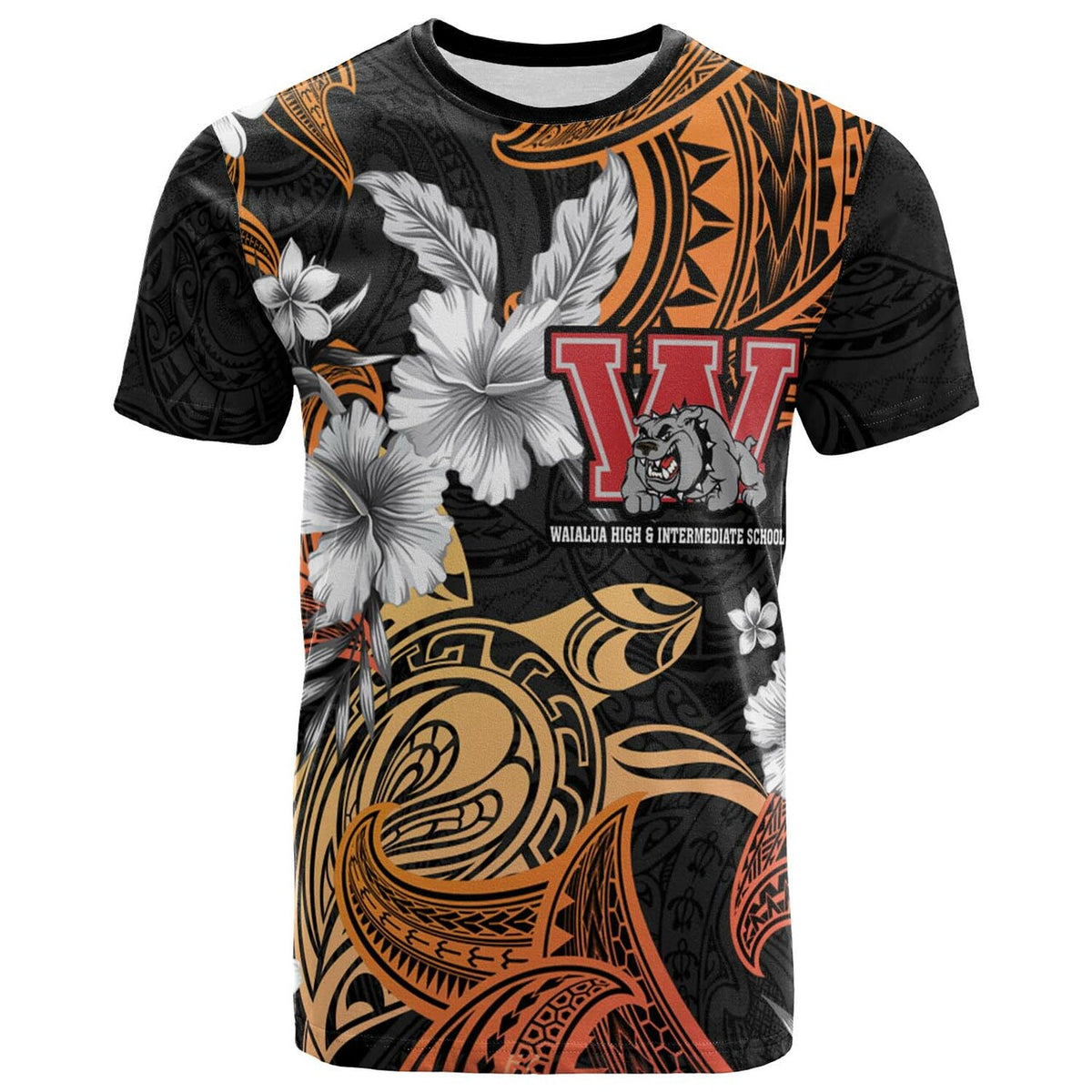 Custom Hawaii T Shirt Waialua High and intermediate School Tribal Pattern LT10 - Wonder Print Shop