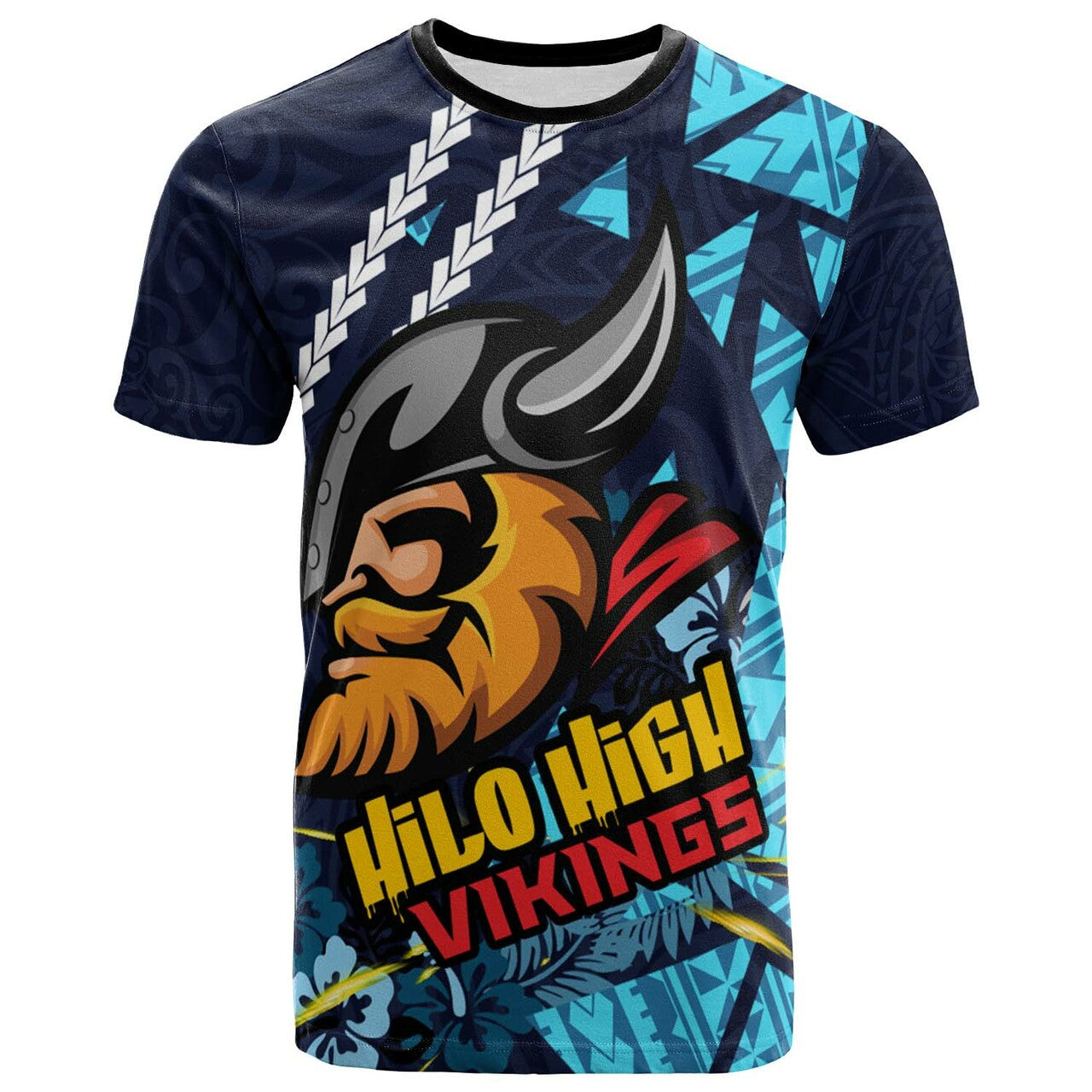 Hawaii Hilo High School Custom Polynesian T Shirt Hilo High Vikings Polynesian LT10 - Wonder Print Shop