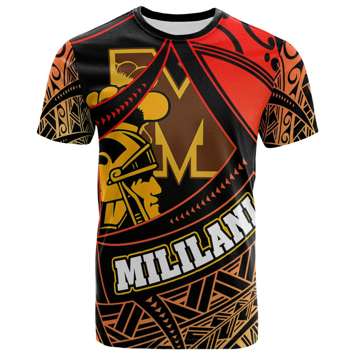 Hawaii Custom Polynesian T Shirt Mililani High School The Trojans Pride Tribal Pattern LT10 - Wonder Print Shop