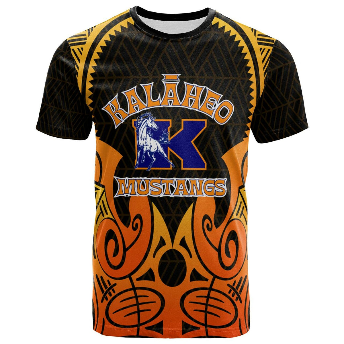 Hawaii Custom Polynesian T Shirt Kalaheo High School with Tribal Patterns LT10 - Wonder Print Shop