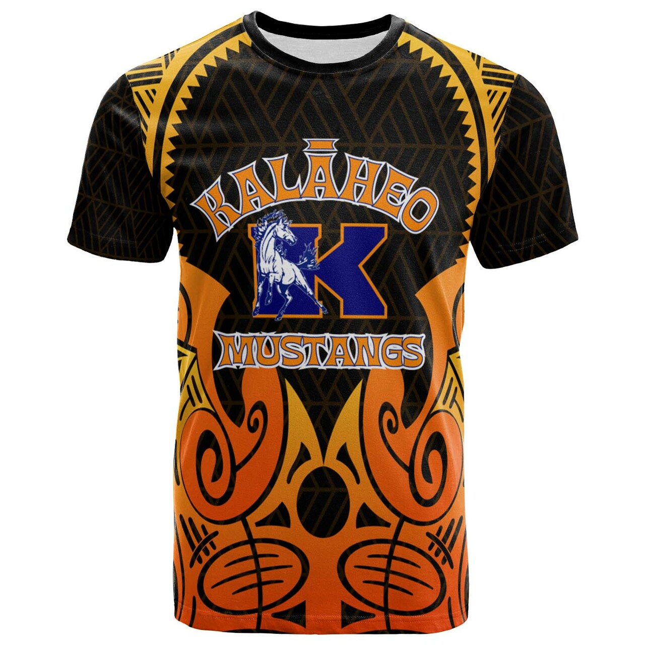 Hawaii Custom Polynesian T Shirt Kalaheo High School with Tribal Patterns LT10 - Wonder Print Shop