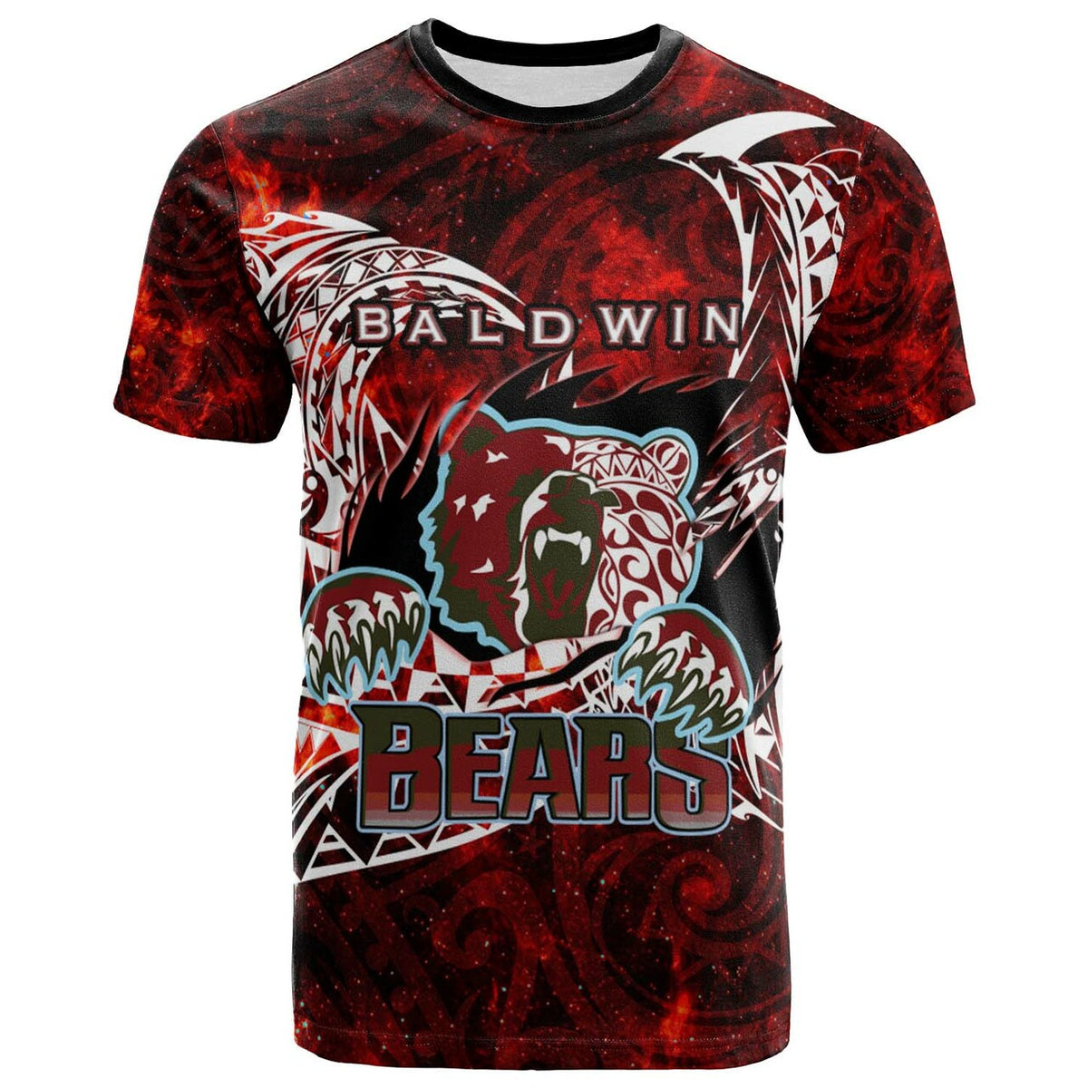 Custom Hawaii T Shirt Henry Perrine Baldwin High School Bears with Polynesian Pattern LT10 - Wonder Print Shop