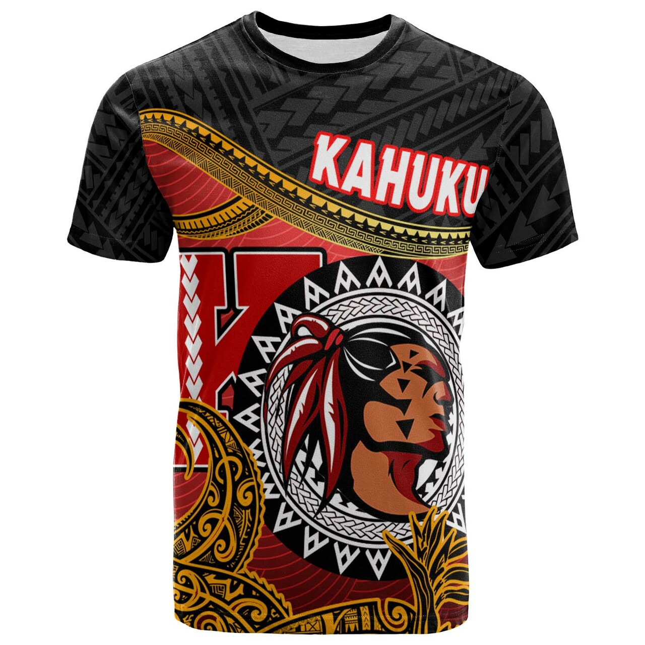 Hawaii Polynesian T Shirt Kahuku High and intermediate School The Red Raiders Polynesian Culture Pride LT10 - Wonder Print Shop