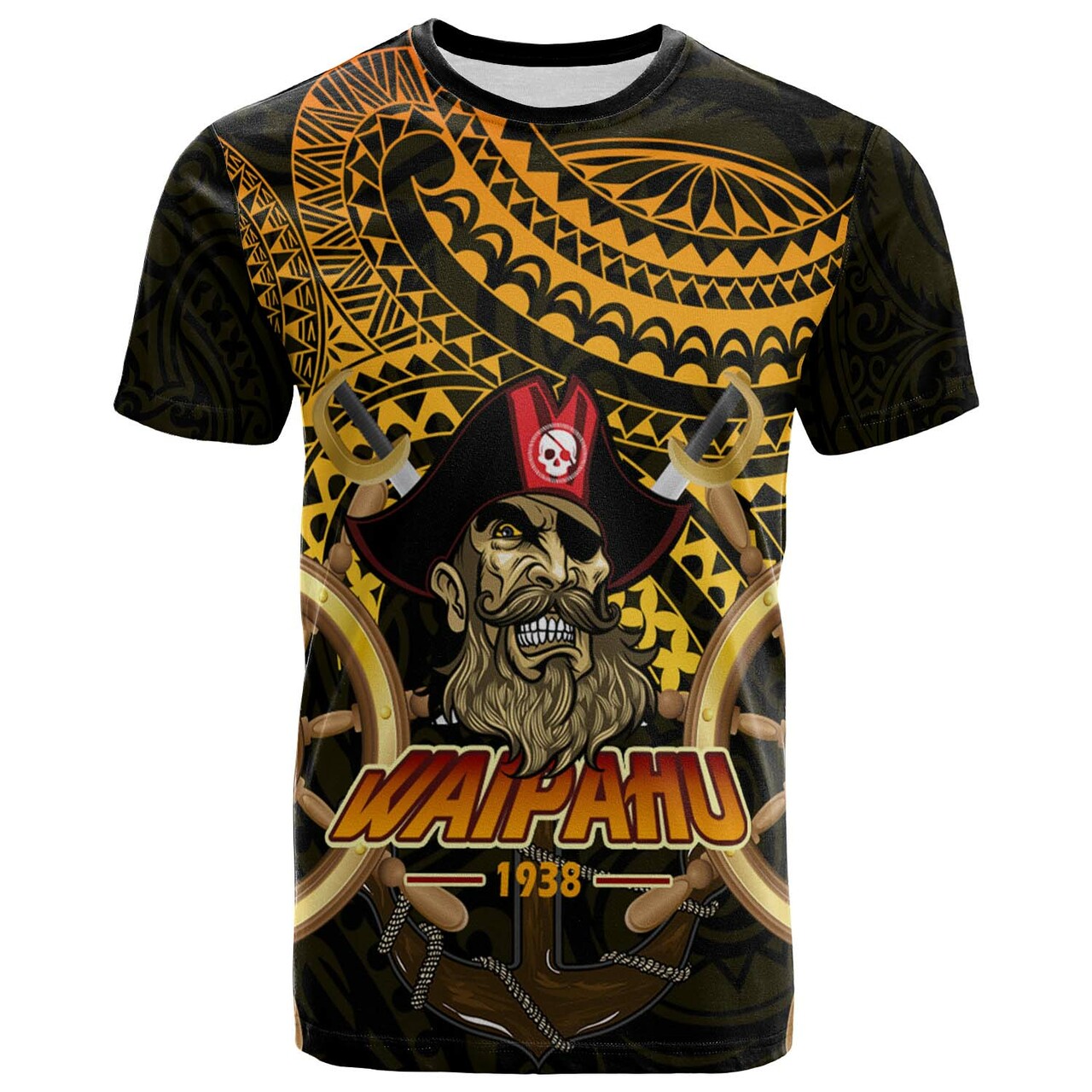 Custom Hawaii T Shirt Waipahu High School Marauders Pirates Polynesian Tribal Pattern LT10 - Wonder Print Shop