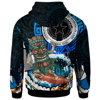 Northern Mariana Islands Hoodie CNMI Polynesian Culture with Tiki Surf Style LT10 - Wonder Print Shop