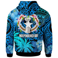 Northern Mariana Islands Hoodie CNMI Polynesian Culture with Hibicus Tropical Flower LT10 - Wonder Print Shop