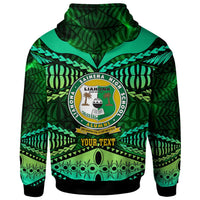 Tonga Custom Hoodie Liahona High Shool with Tonga Patterns with Green Effect LT10 - Wonder Print Shop