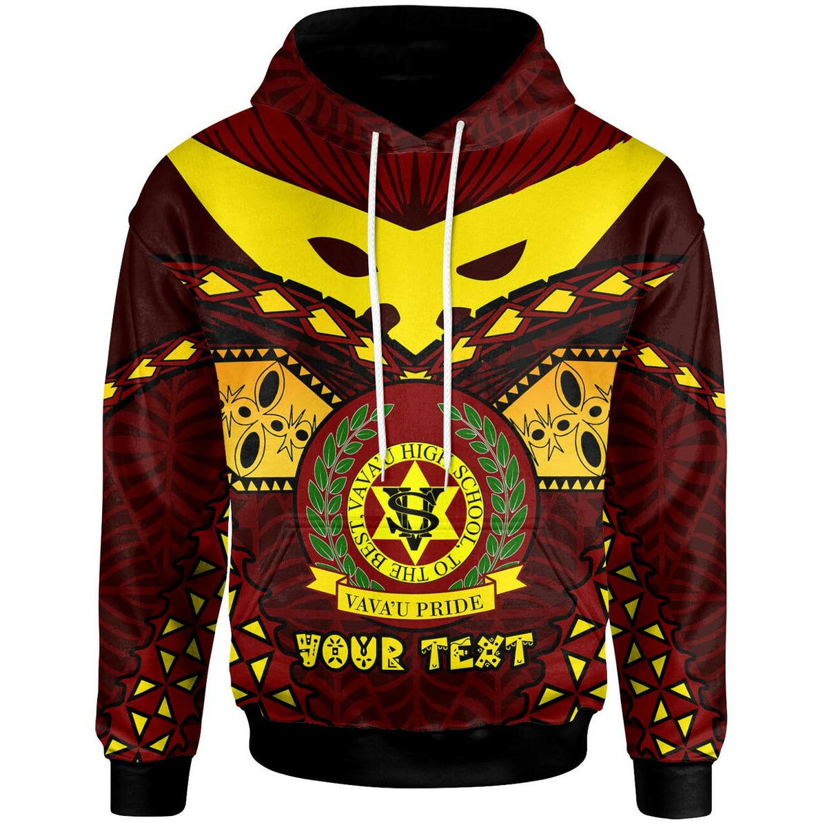Tonga Custom Hoodie Vavau High Shool Tonga with Polynesian Patterns LT10 - Wonder Print Shop