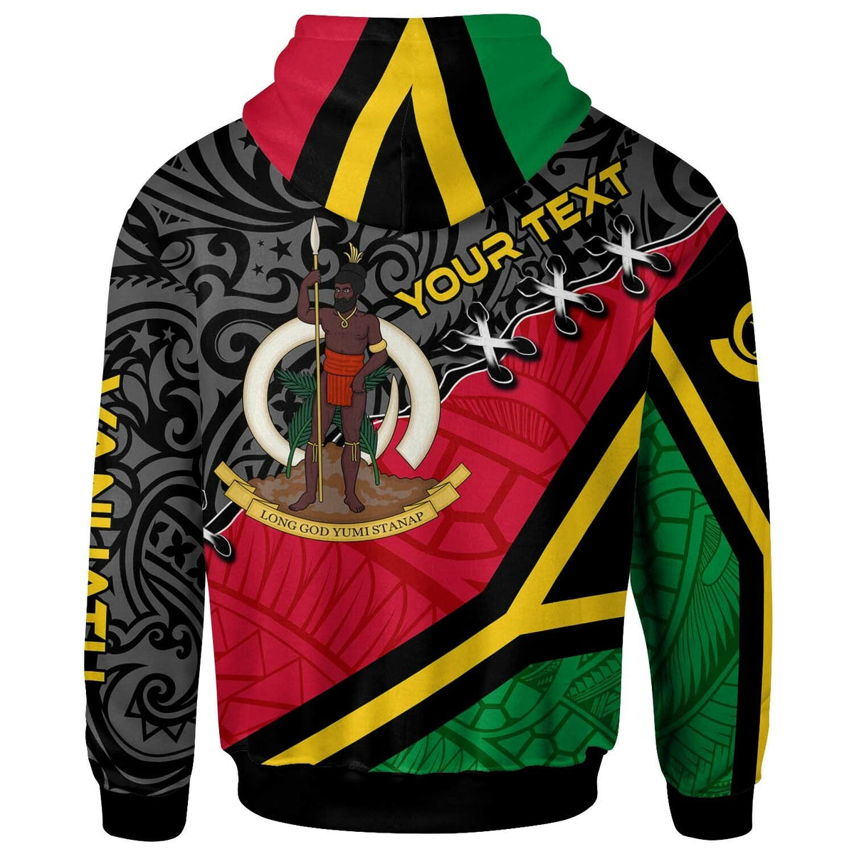 Vanuatu Hoodie Custom Vanuatu Independence Anniversary with Coat of Arms and Polynesian Hoodie LT10 - Wonder Print Shop