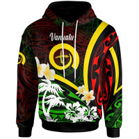 Vanuatu Hoodie Vanuatu Independence Day Annivesary with Plumerian and Polynesian Patterns Hoodie LT10 - Wonder Print Shop